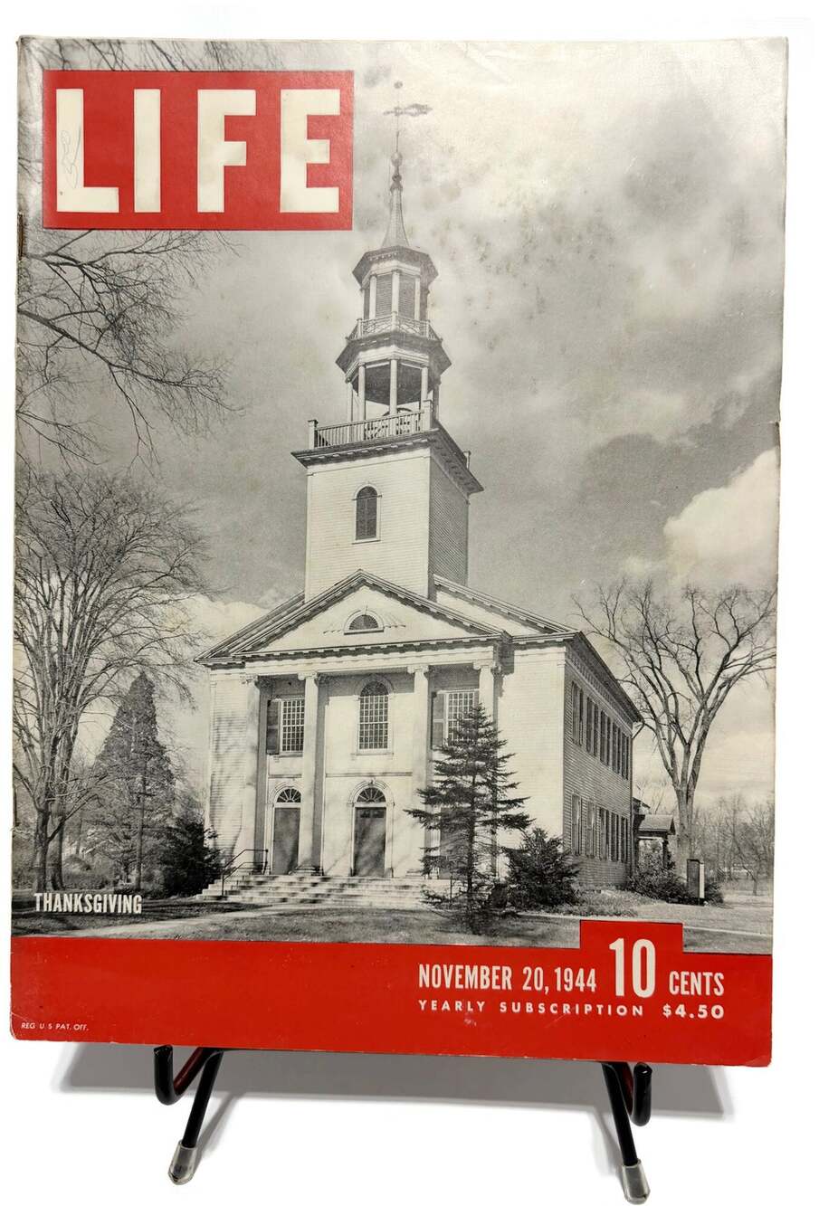 LIFE Magazine November 20 1944 Thanksgiving Church Cover WWII FDR Election